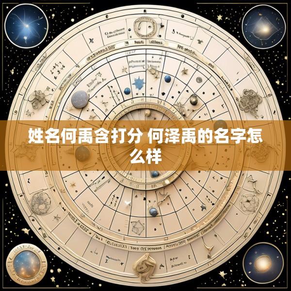 姓名何禹含打分 何泽禹的名字怎么样