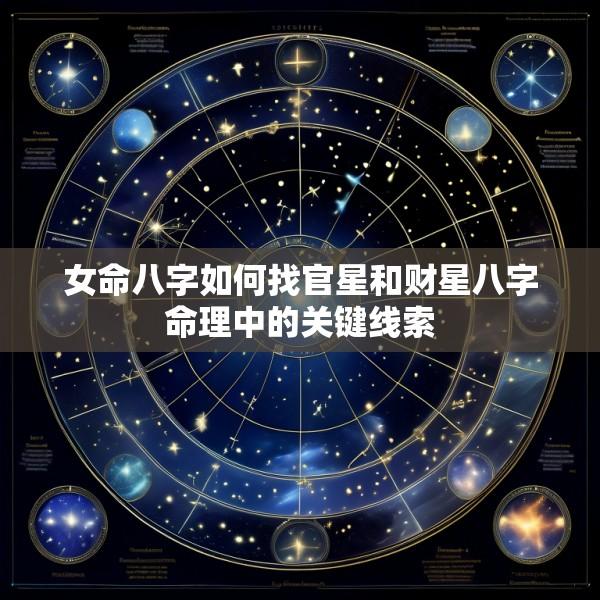 女命八字如何找官星和财星八字命理中的关键线索