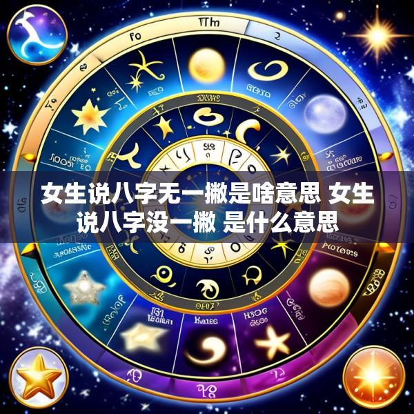 女生说八字无一撇是啥意思 女生说八字没一撇 是什么意思