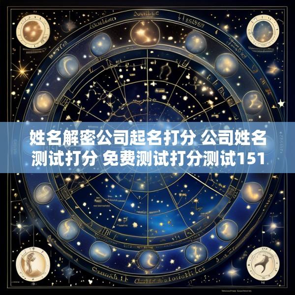 姓名解密公司起名打分 公司姓名测试打分 免费测试打分测试1518