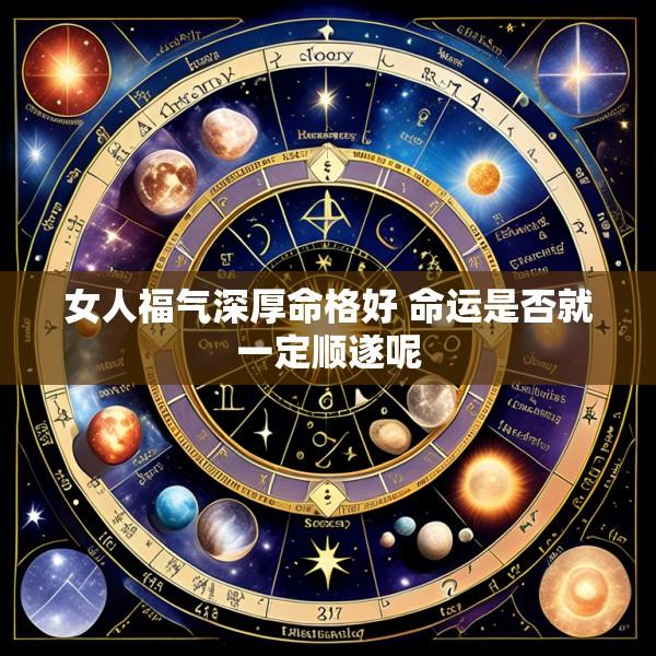 女人福气深厚命格好 命运是否就一定顺遂呢