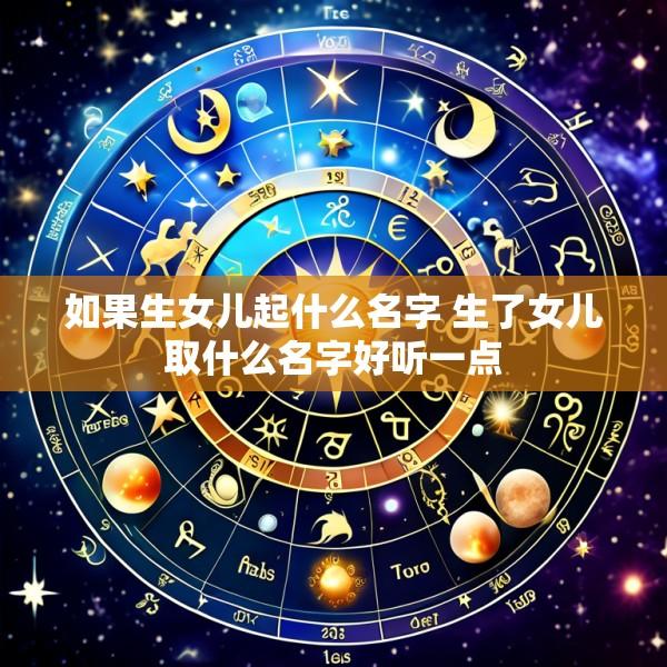 如果生女儿起什么名字 生了女儿取什么名字好听一点