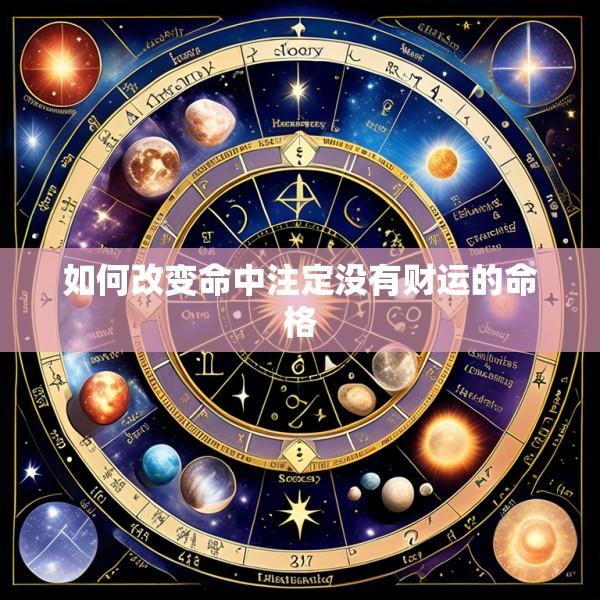 如何改变命中注定没有财运的命格
