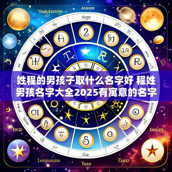 姓程的男孩子取什么名字好 程姓男孩名字大全2025有寓意的名字