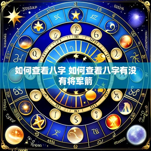 如何查看八字 如何查看八字有没有将军箭