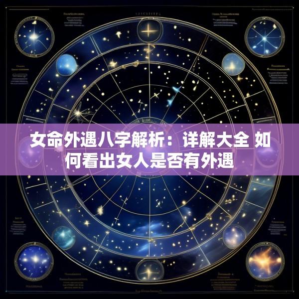 女命外遇八字解析：详解大全 如何看出女人是否有外遇