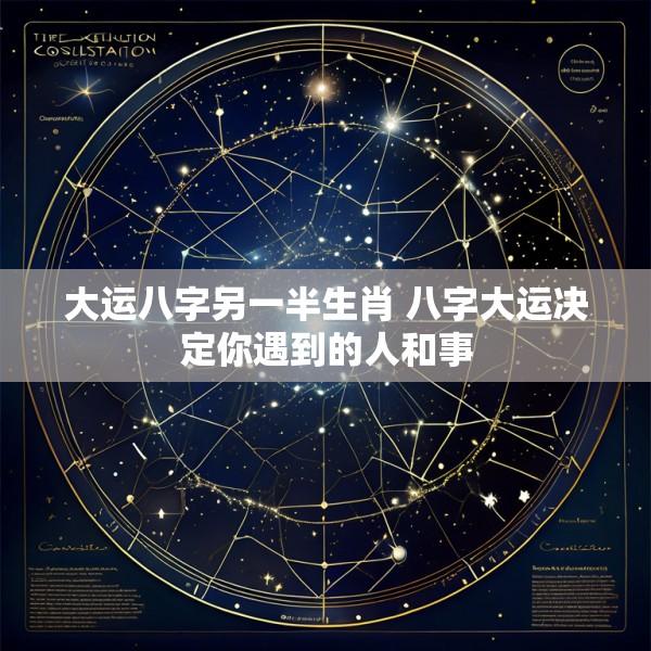 大运八字另一半生肖 八字大运决定你遇到的人和事