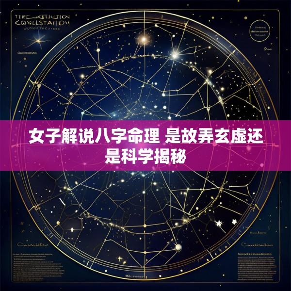女子解说八字命理 是故弄玄虚还是科学揭秘