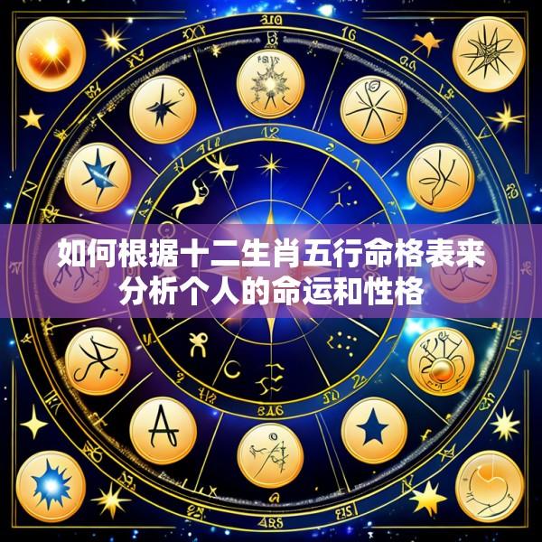 如何根据十二生肖五行命格表来分析个人的命运和性格