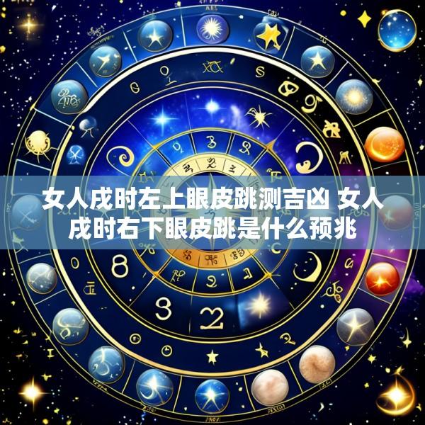 女人戌时左上眼皮跳测吉凶 女人戌时右下眼皮跳是什么预兆