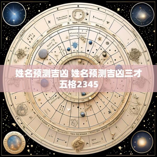 姓名预测吉凶 姓名预测吉凶三才五格2345