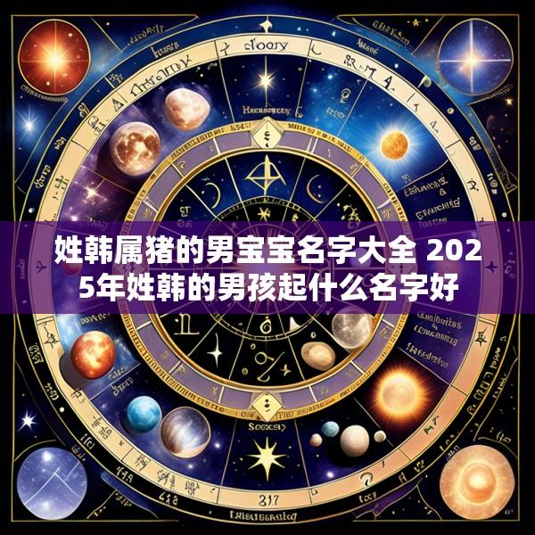 姓韩属猪的男宝宝名字大全 2025年姓韩的男孩起什么名字好