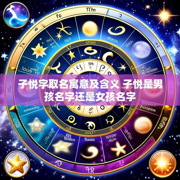 子悦字取名寓意及含义 子悦是男孩名字还是女孩名字