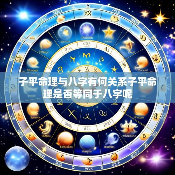 子平命理与八字有何关系子平命理是否等同于八字呢