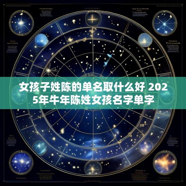 女孩子姓陈的单名取什么好 2025年牛年陈姓女孩名字单字