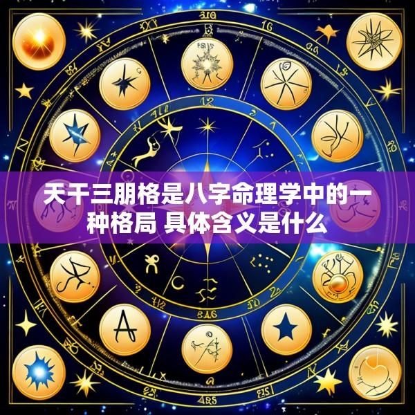 天干三朋格是八字命理学中的一种格局 具体含义是什么