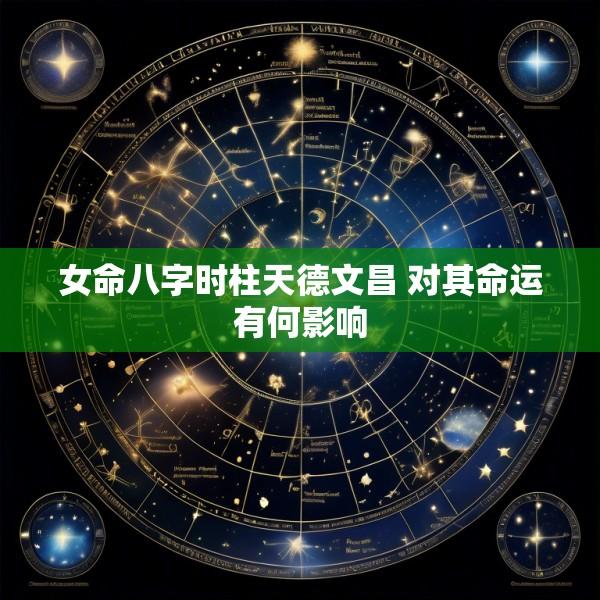 女命八字时柱天德文昌 对其命运有何影响