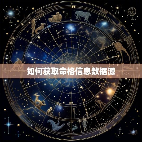 如何获取命格信息数据源