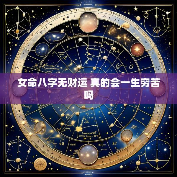女命八字无财运 真的会一生穷苦吗