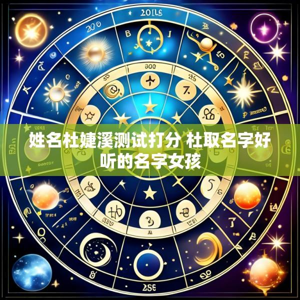 姓名杜婕溪测试打分 杜取名字好听的名字女孩