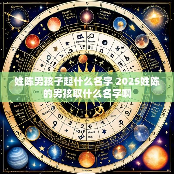 姓陈男孩子起什么名字 2025姓陈的男孩取什么名字啊
