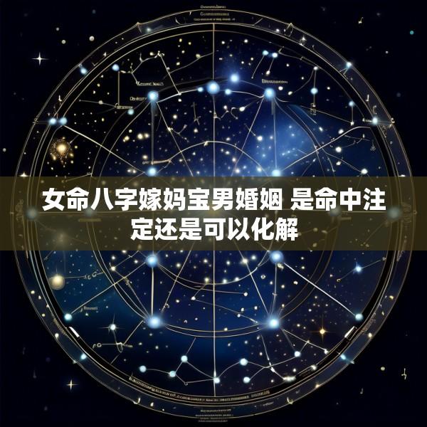 女命八字嫁妈宝男婚姻 是命中注定还是可以化解