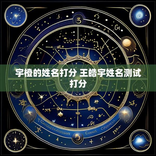 宇橙的姓名打分 王皓宇姓名测试打分