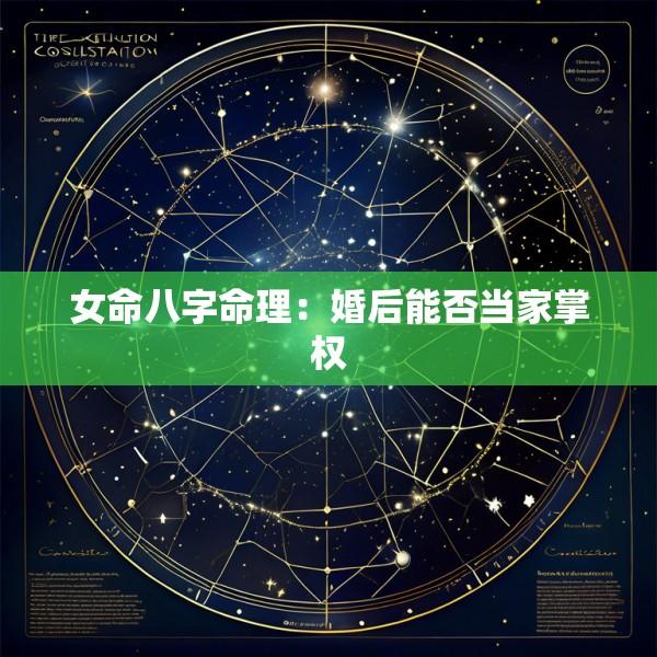 女命八字命理：婚后能否当家掌权