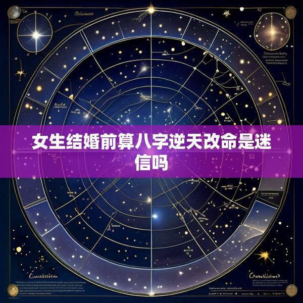 女生结婚前算八字逆天改命是迷信吗