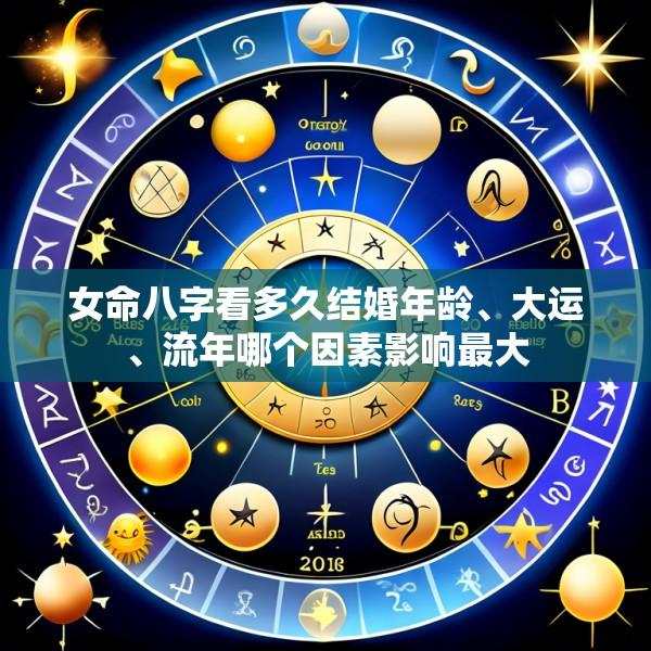 女命八字看多久结婚年龄、大运、流年哪个因素影响最大