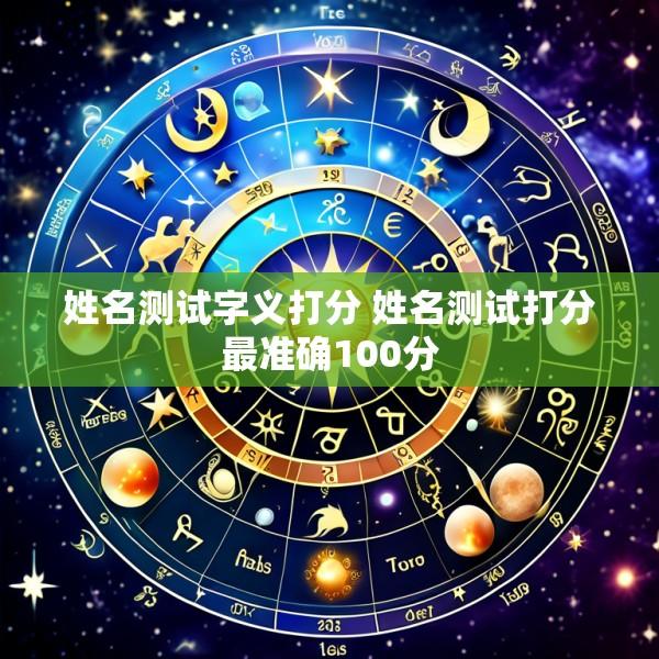姓名测试字义打分 姓名测试打分最准确100分