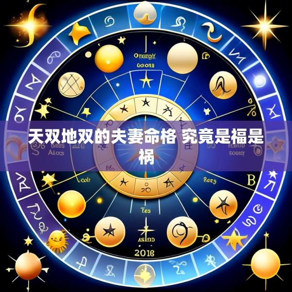 天双地双的夫妻命格 究竟是福是祸