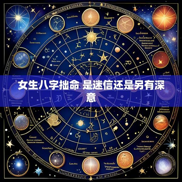 女生八字拙命 是迷信还是另有深意
