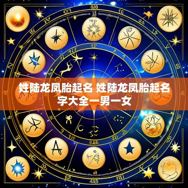 姓陆龙凤胎起名 姓陆龙凤胎起名字大全一男一女
