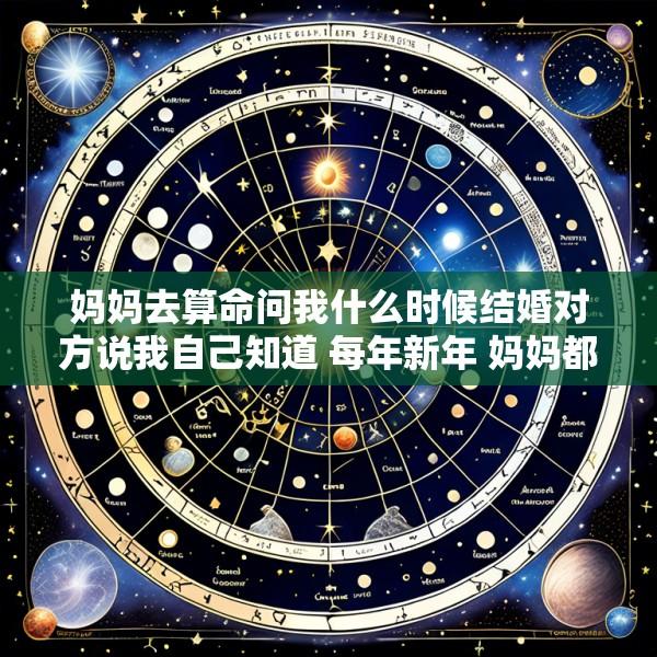 妈妈去算命问我什么时候结婚对方说我自己知道 每年新年 妈妈都要找个算命先生来算命运