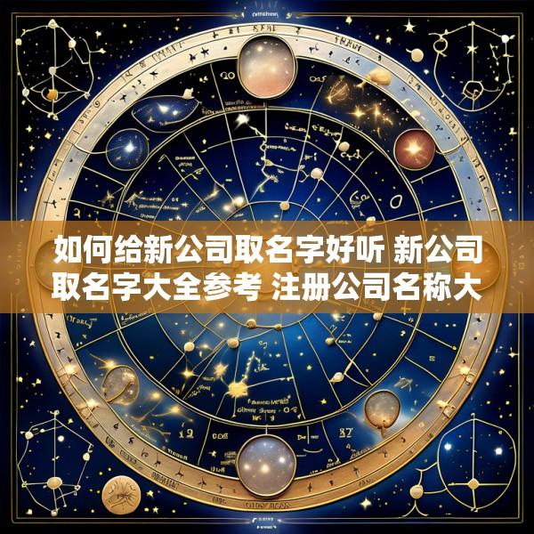 如何给新公司取名字好听 新公司取名字大全参考 注册公司名称大全