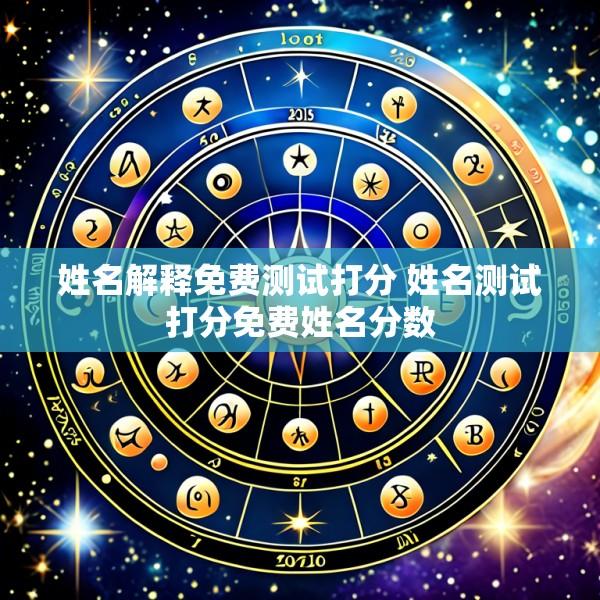 姓名解释免费测试打分 姓名测试打分免费姓名分数