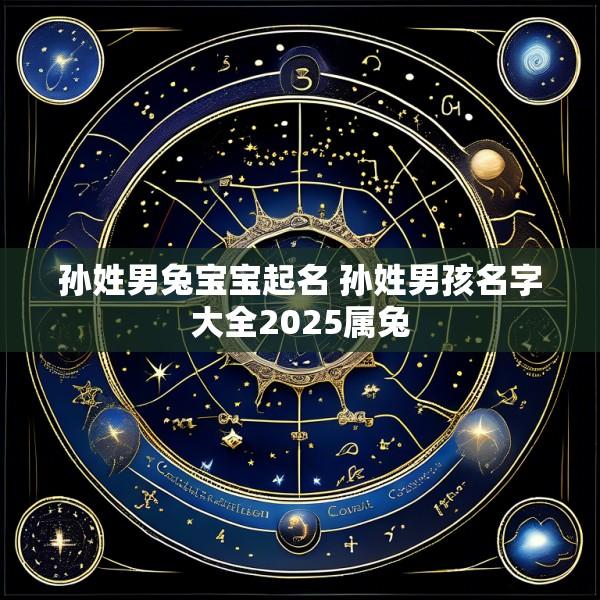 孙姓男兔宝宝起名 孙姓男孩名字大全2025属兔