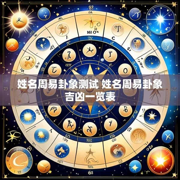 姓名周易卦象测试 姓名周易卦象吉凶一览表