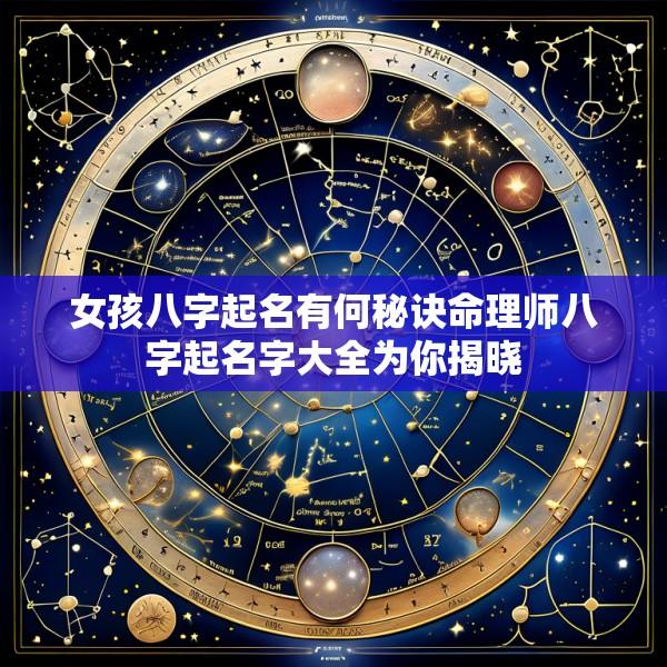 女孩八字起名有何秘诀命理师八字起名字大全为你揭晓