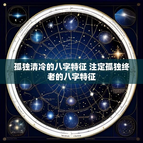 孤独清冷的八字特征 注定孤独终老的八字特征