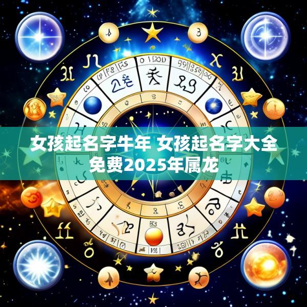 女孩起名字牛年 女孩起名字大全免费2025年属龙