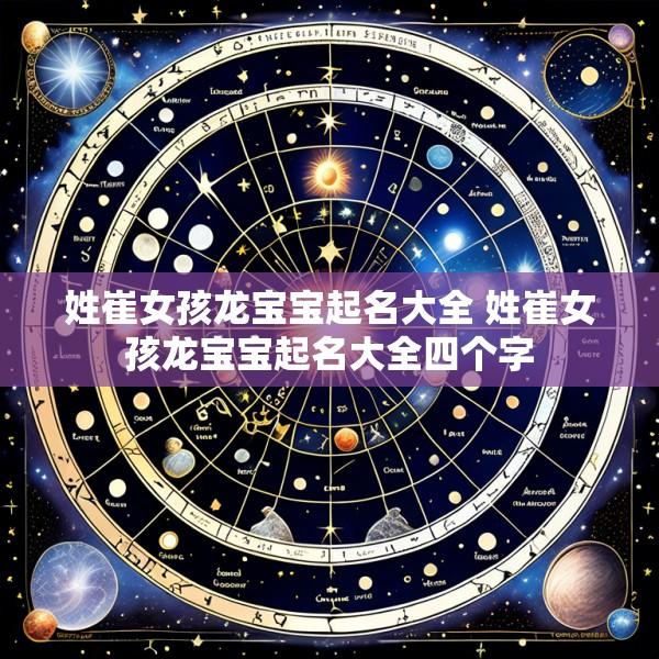 姓崔女孩龙宝宝起名大全 姓崔女孩龙宝宝起名大全四个字