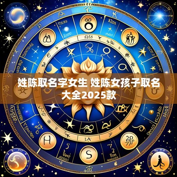 姓陈取名字女生 姓陈女孩子取名大全2025款