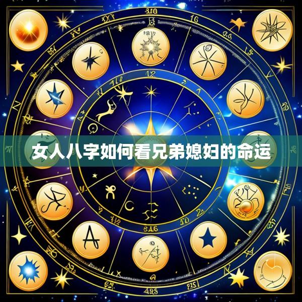 女人八字如何看兄弟媳妇的命运