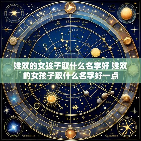 姓双的女孩子取什么名字好 姓双的女孩子取什么名字好一点