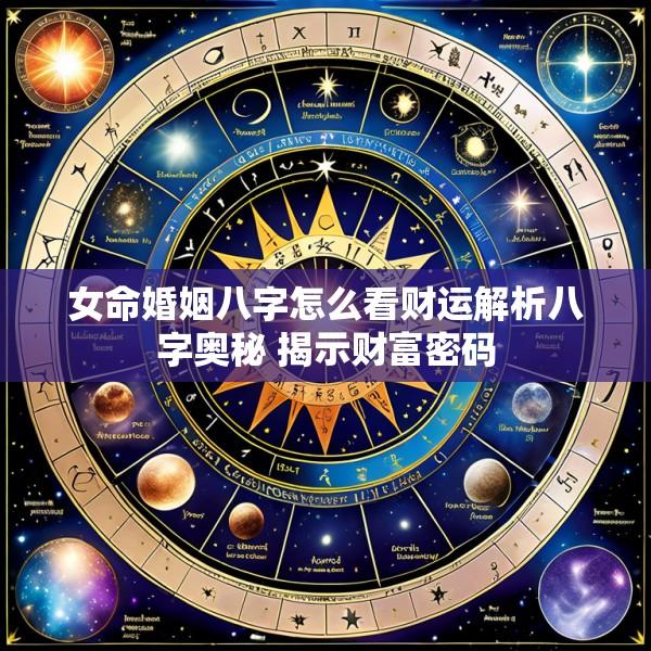 女命婚姻八字怎么看财运解析八字奥秘 揭示财富密码