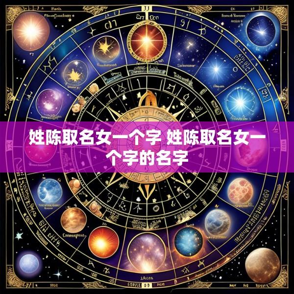 姓陈取名女一个字 姓陈取名女一个字的名字