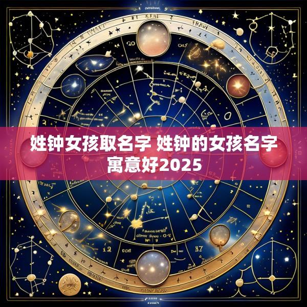 姓钟女孩取名字 姓钟的女孩名字寓意好2025