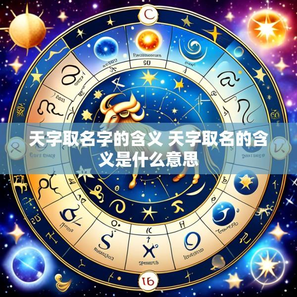 天字取名字的含义 天字取名的含义是什么意思